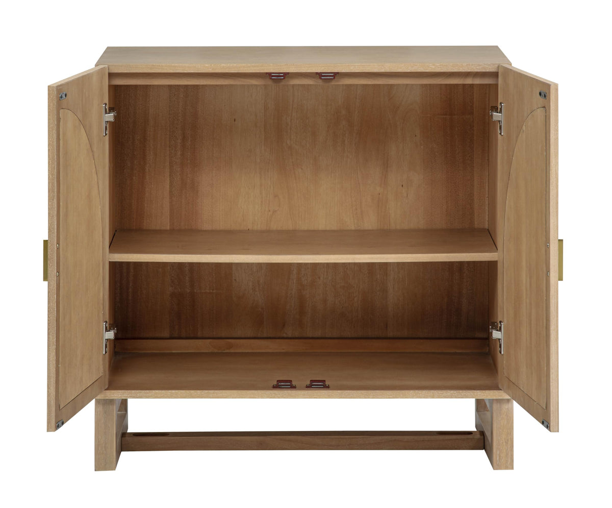 Cora 31" Wide 2-Door Accent Cabinet Natural Oak Wood Finish Boho Modern Detailed Sideboard Organic… - room setting