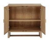 Cora 31" Wide 2-Door Accent Cabinet Natural Oak Wood Finish Boho Modern Detailed Sideboard Organic… - room setting