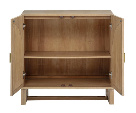 Cora 31" Wide 2-Door Accent Cabinet Natural Oak Wood Finish Boho Modern Detailed Sideboard Organic… - room setting