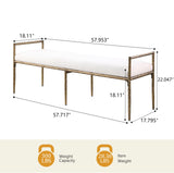 Rocento Modern Industrial Accent Upholstered Entryway Bench - side view