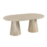 Vyn 78" Modern Oval Dining Table Concrete Tavertine Finish - detail view