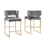 Leonard 36" Velvet Counter Height Stool