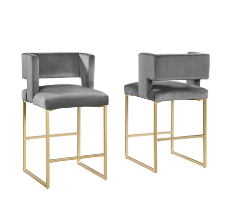 Leonard 36" Velvet Counter Height Stool