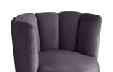 Modern Velvet New Swivel Accent Chair in Grey - back view
