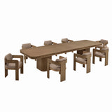 Dinsmore 160" Mid Century Modern Fluted Rectangle Dining Table - back view