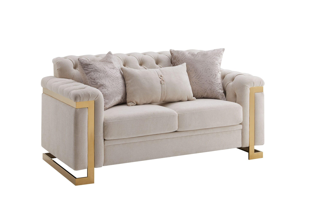 Chloe Beige Sofa & Loveseat Set — product view 3