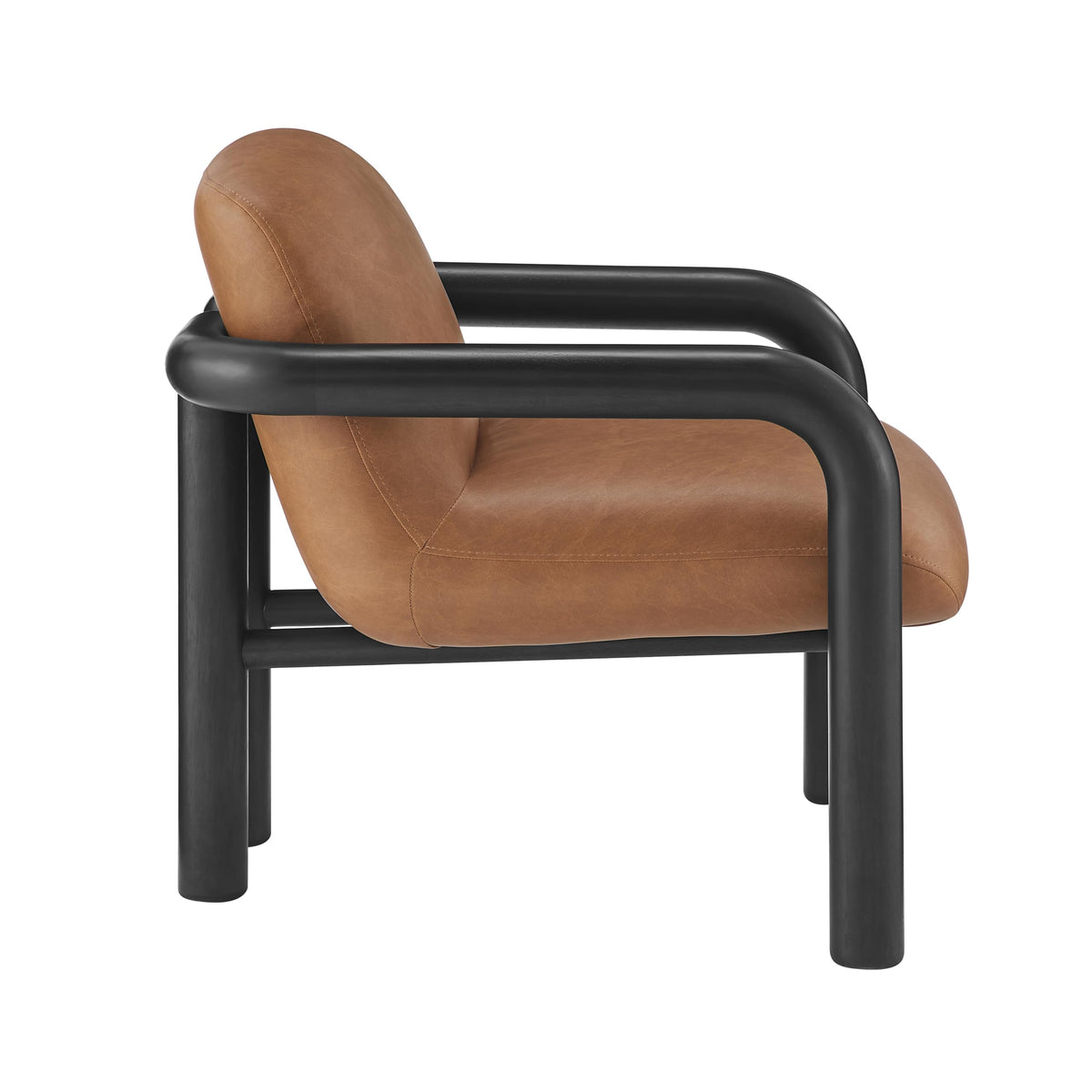 Tapporo Mid-Century Modern Accent Chair in Black - angle view