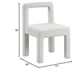 Courtney Contemporary Boucle Upholstered Armless Dining Chair - side view