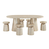 Vyn 14" Modern Round Side Table Concrete Tavertine Finish - front view