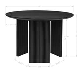 al Ash Veneer Wood Fluted Tripod Base Kitchen Room Furniture Stationary Set (DT256B5) - front view