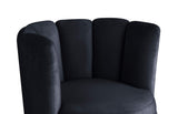 Modern Velvet New Swivel Accent Chair in Black - room setting