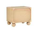 Daplen 22" Scandinavian Modern Nightstand, 2 Drawers in Light Oak - detail view