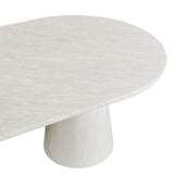 Vyn 78" Modern Oval Dining Table Concrete Tavertine Finish - room setting