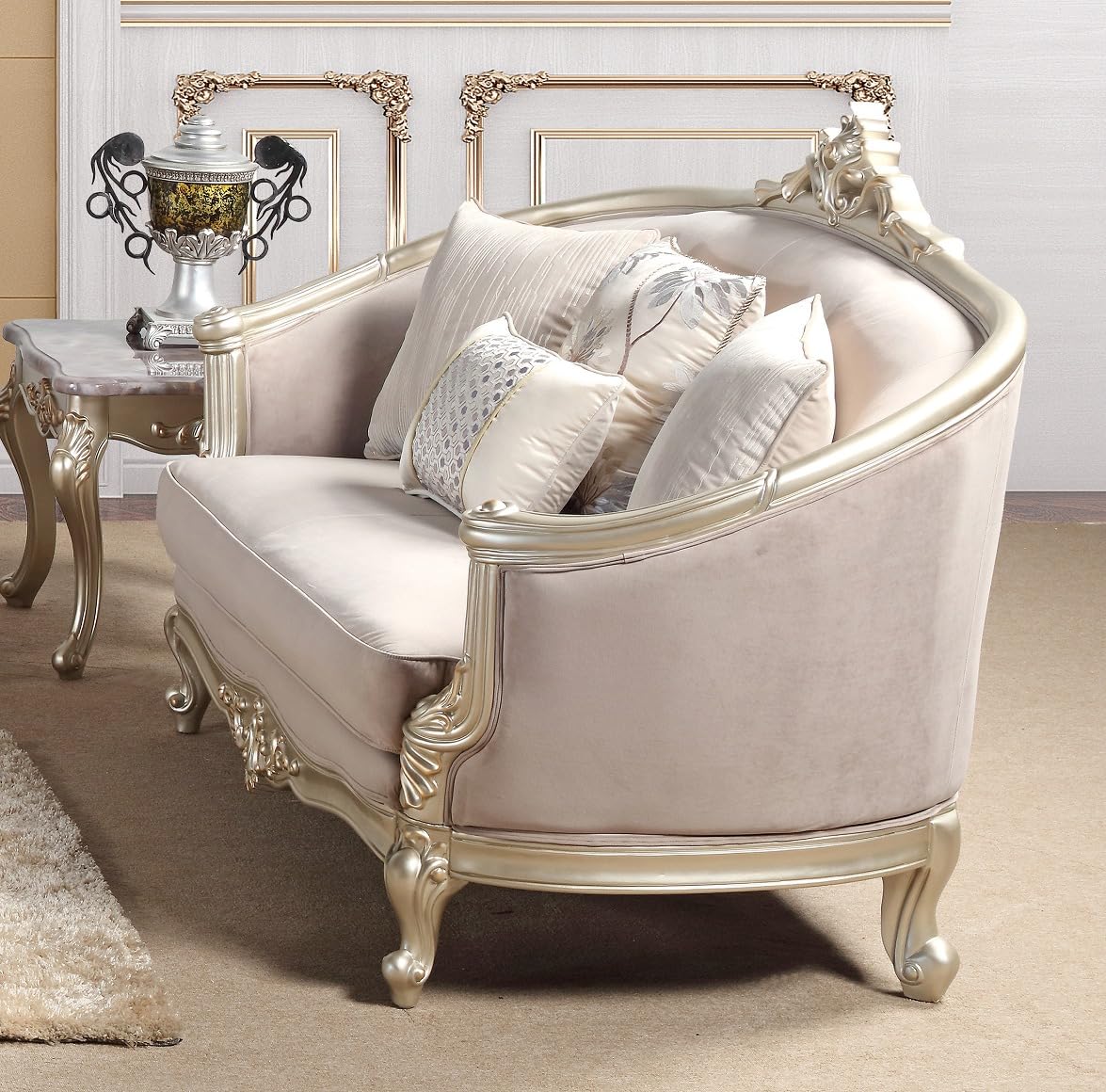 Elanor Champagne Sofa & Loveseat Set — product view 3