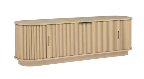 Halcrest 70" Mid-Century Fluted TV Stand in Light Oak