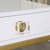 Trish 3 Drawer Computer Desk in Gold - room setting