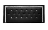 Hope tufted faux leather headboard in black