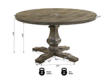Newark 5-Piece Transitional Round Dining Set, Kitchen or Dining Room Furniture in Reclaimed… - side view