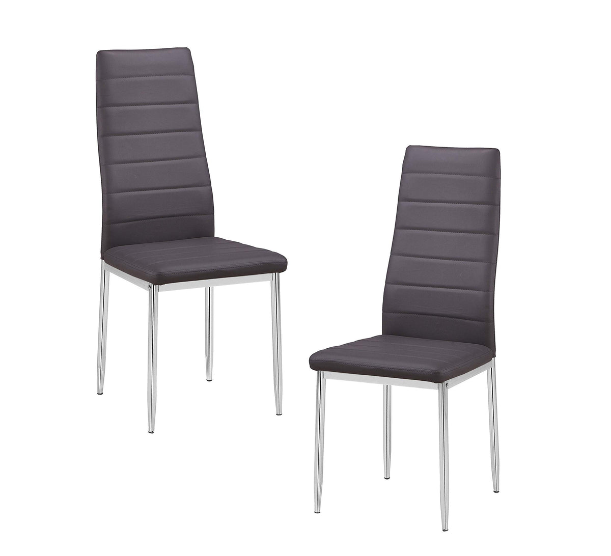 Trina Modern Mid-Century 5 Pcs Round Dining Set in Grey - side view