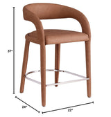 Conan Counter Stool in Cognac - side view