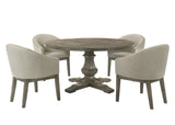 Newark 5-Piece Transitional Round Dining Set, Kitchen or Dining Room Furniture in Reclaimed Weathered Grey