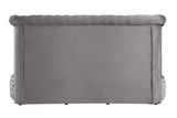 Lexi Round Upholstered Velvet Platform Bed Frame, California King, Grey - detail view