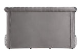 Lexi Round Upholstered Velvet Platform Bed Frame, King, Grey - detail view - Grey