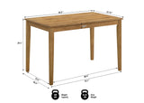 Solana 5-Piece Dining Set in Antique Natural Oak