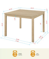 Corondo 38.5" Mid-Century Modern Square Dining Table - side view