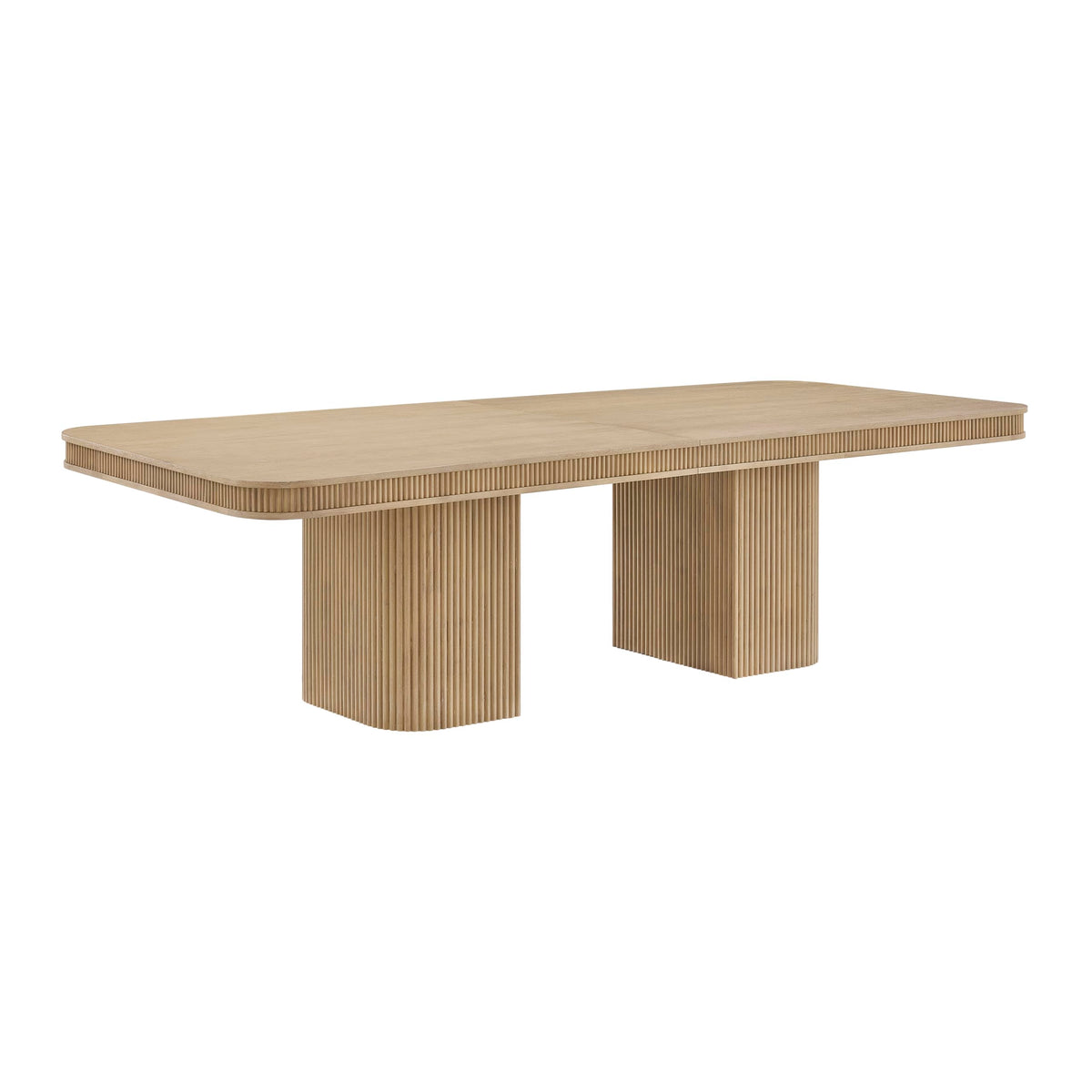 Dinsmore 160" Mid Century Modern Fluted Rectangle Dining Table - angle view