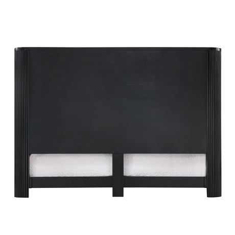 Quintet 89" Long Modern Fluted Platform Queen Bed Frame - angle view