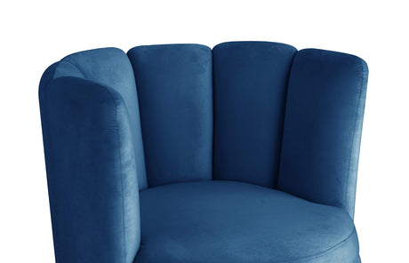 Modern Velvet New Swivel Accent Chair in Navy Blue - back view
