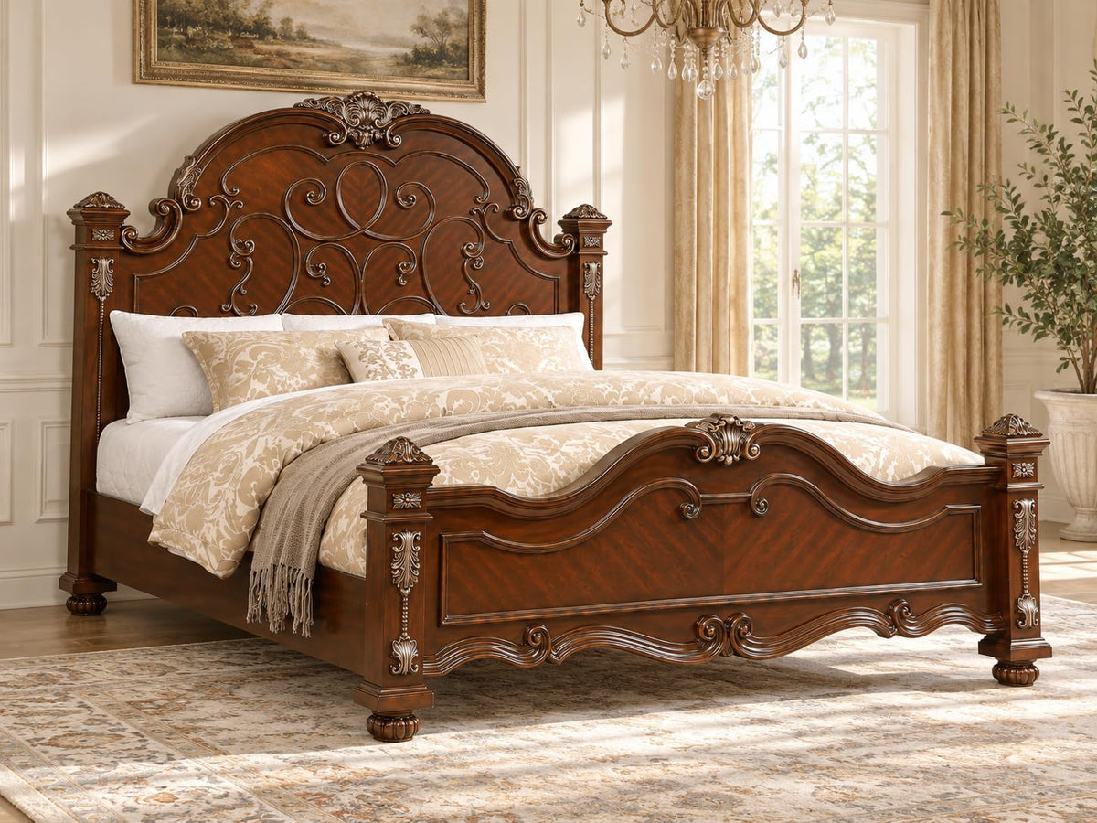 Isabella Cherry Brown Bed Frame — Queen & King — product view 6