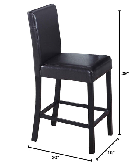 Transitional Faux Leather Counter Height Stool - front view