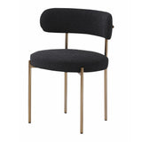 Dobby Contemporary Boucle Fabric Dining Chair with Gold Legs
