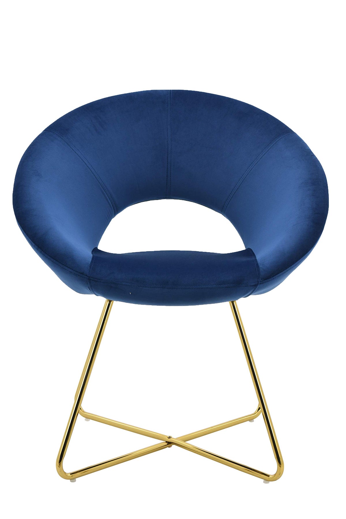 Willow Mid-Century Modern Living Room Leisure Lounge Accent Chair in Navy Blue - side view