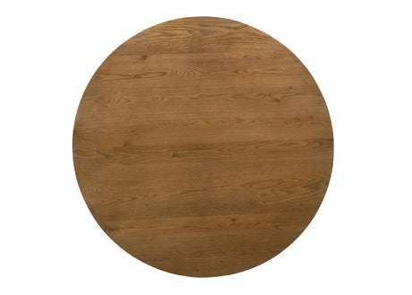 Terra 59" Transitional Round Dining Table with Pedestal Base in Walnut - detail view