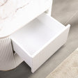 Trandell 22" High Modern Glam Faux Marble Top Nightstand - front view
