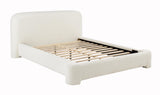Avera Modern Upholstered Burlap Bed Frame with Low Profile, California King, Slat Support Included… - detail view