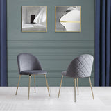Tanisha Contemporary Dining Chair with Gold Legs - front view