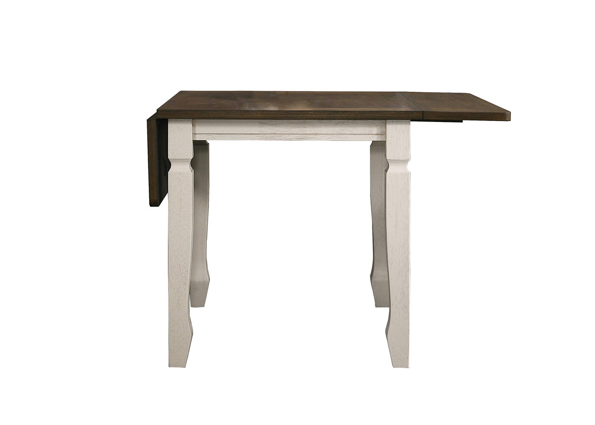 Belle Rectangular Solid Wood Drop Leaf Table in Oak Cream