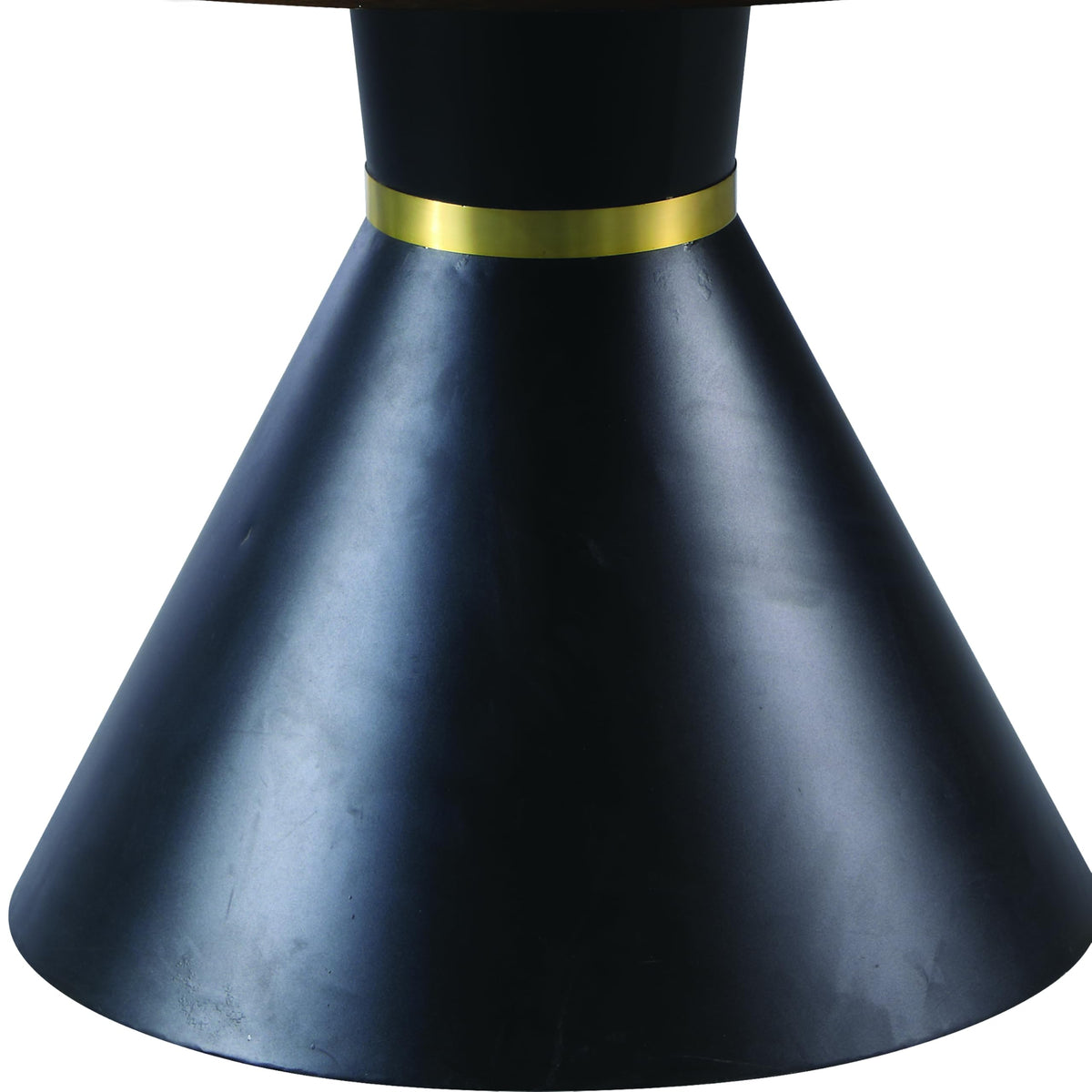 Henrietta 48" Round Pedestal Dining Table with Gold Trim Ring