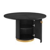 Tapelle 51" Round Storage Dining Table - detail view
