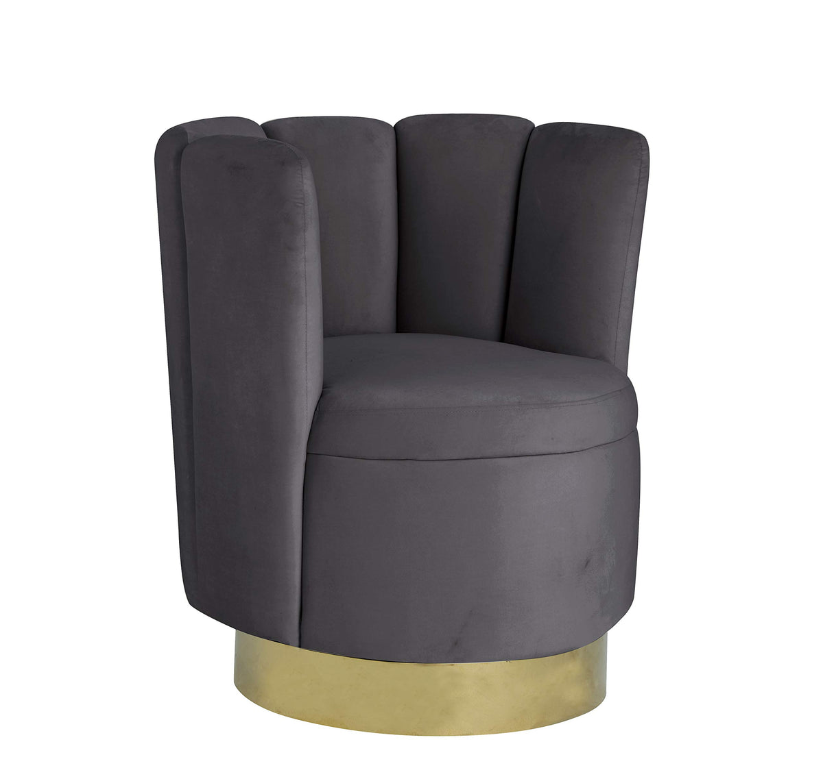 Modern Velvet New Swivel Accent Chair in Grey