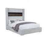 Uphoria Rabbit Velvet Modern Upholstered Queen Bed