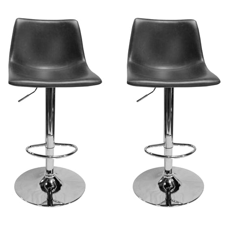 Faux Leather Adjustable Swivel Bar Stool Tan - side view
