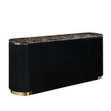Trandell 70" Modern Glam Faux Marble Top Fully Assembled Sideboard - angle view
