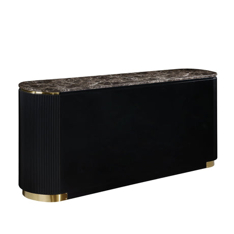 Trandell 70" Modern Glam Faux Marble Top Fully Assembled Sideboard - angle view