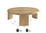 Bristol 40" Mid-Century Modern Round Coffee Table - side view