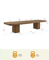 Dinsmore 160" Mid Century Modern Fluted Rectangle Dining Table - side view